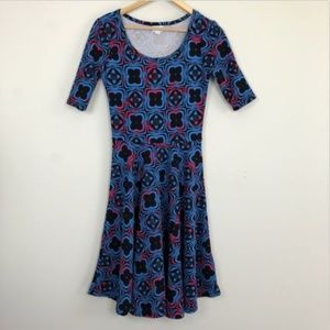 NWOT Lularoe Nicole Blue Dress size Small